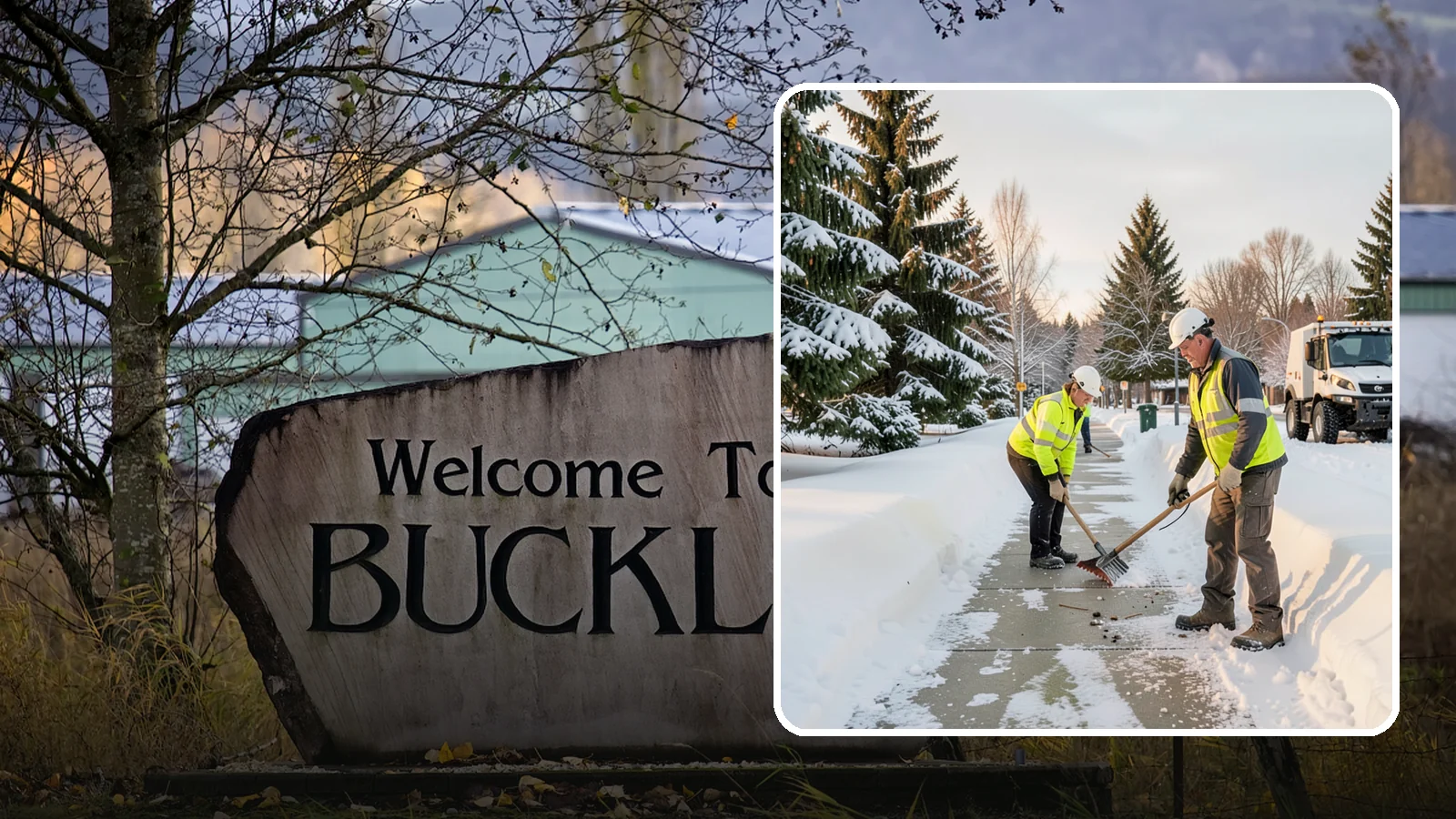 Bank Sidewalk Clearing in Buckley, Pierce County, WA - Branch-entrance sidewalk clearing for Western Washington banks, keeping lobby approaches and ATM vestibule walks safe for...