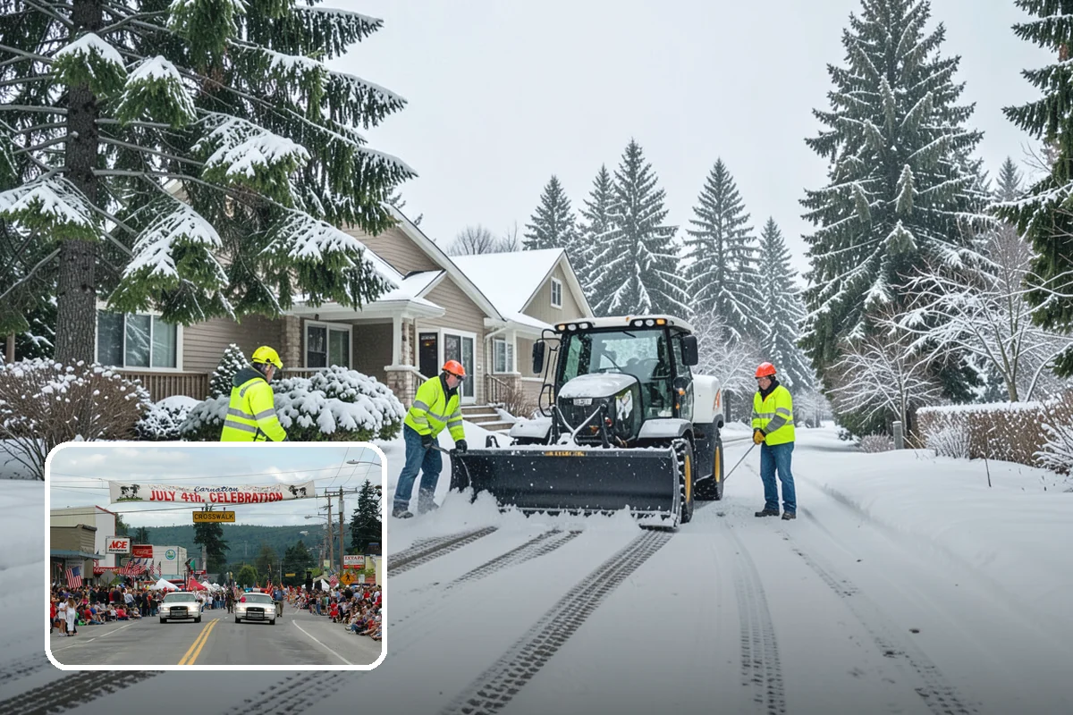 Bank Sidewalk Clearing in Carnation, King County, WA - Lobby and ATM approaches cleared for every customer