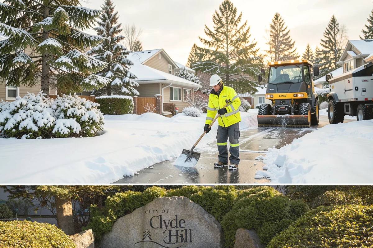 Bank Sidewalk Clearing in Clyde Hill, King County, WA - Bank sidewalk risk peaks from December through February, when frost glazes smooth branch entrances before customers arrive.