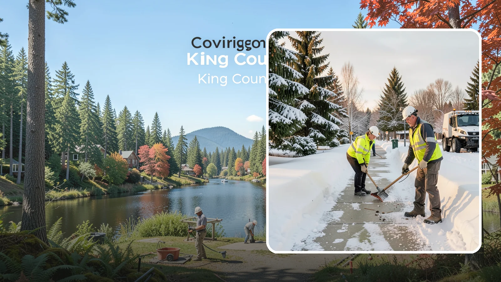 Bank Sidewalk Clearing in Covington, King County, WA - Branch-entrance sidewalk clearing for Western Washington banks, keeping lobby approaches and ATM vestibule walks safe for...