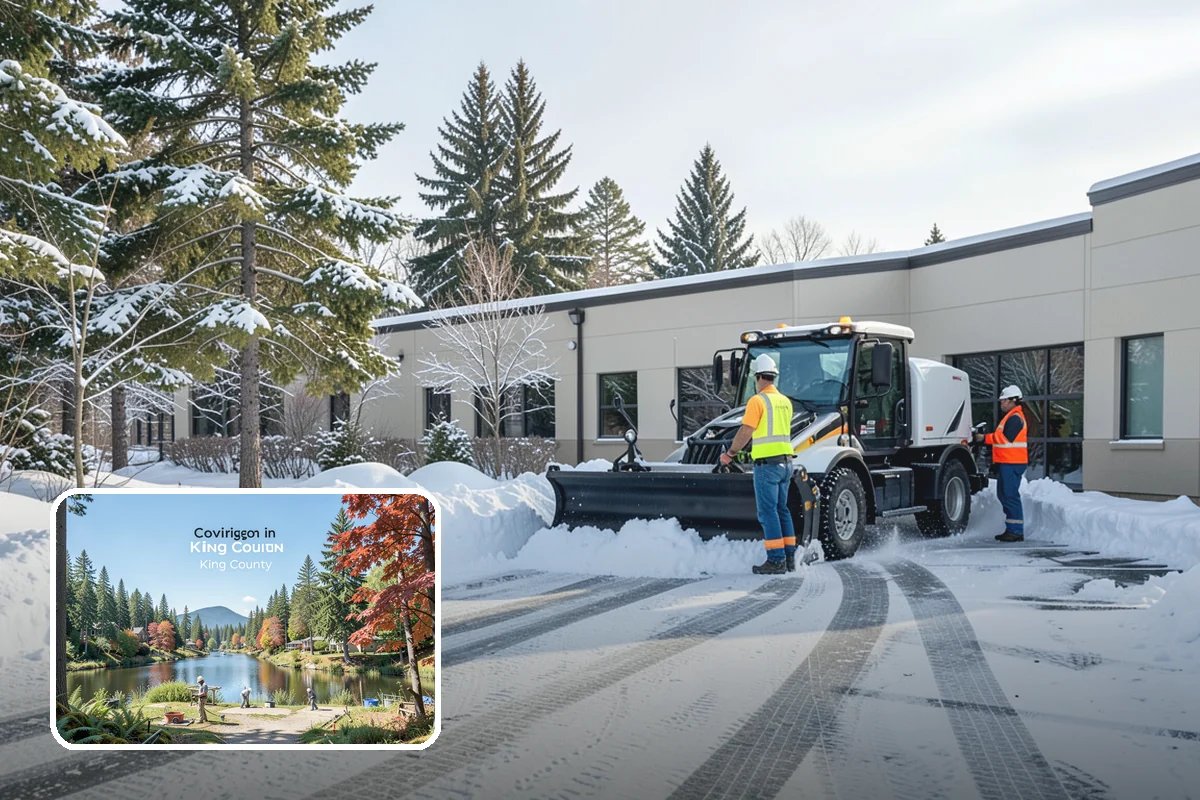 Bank Sidewalk Clearing in Covington, King County, WA - Lobby and ATM approaches cleared for every customer