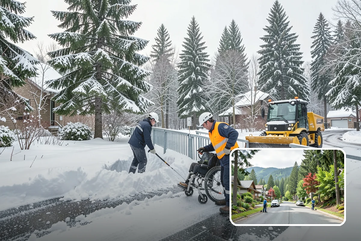 Bank Sidewalk Clearing in Darrington, Snohomish County, WA - Lobby and ATM approaches cleared for every customer