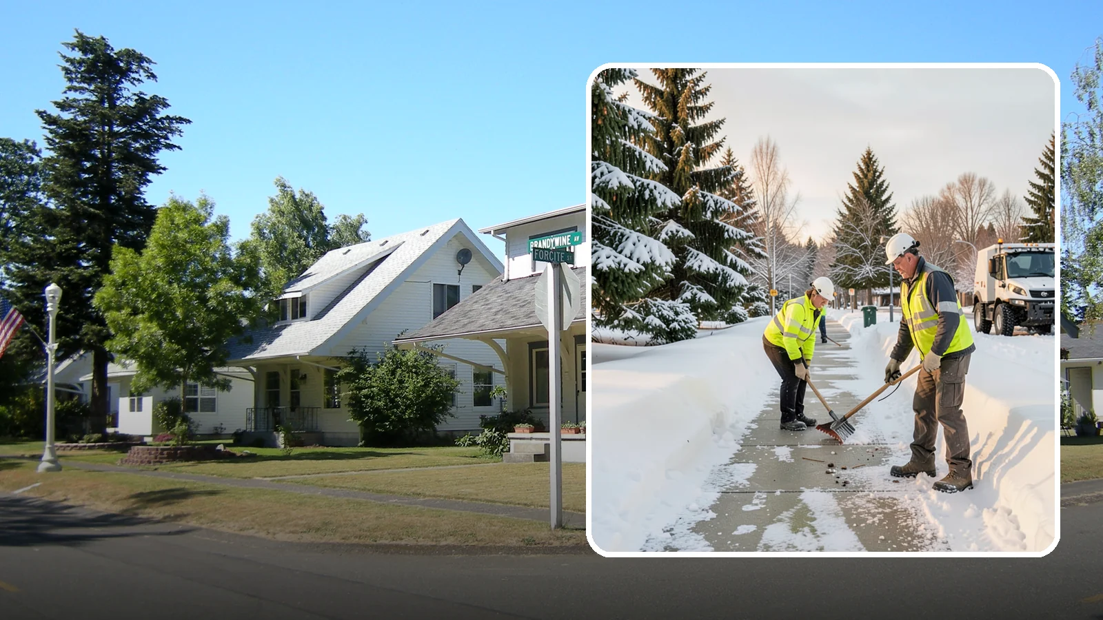 Bank Sidewalk Clearing in DuPont, Pierce County, WA - Branch-entrance sidewalk clearing for Western Washington banks, keeping lobby approaches and ATM vestibule walks safe for...