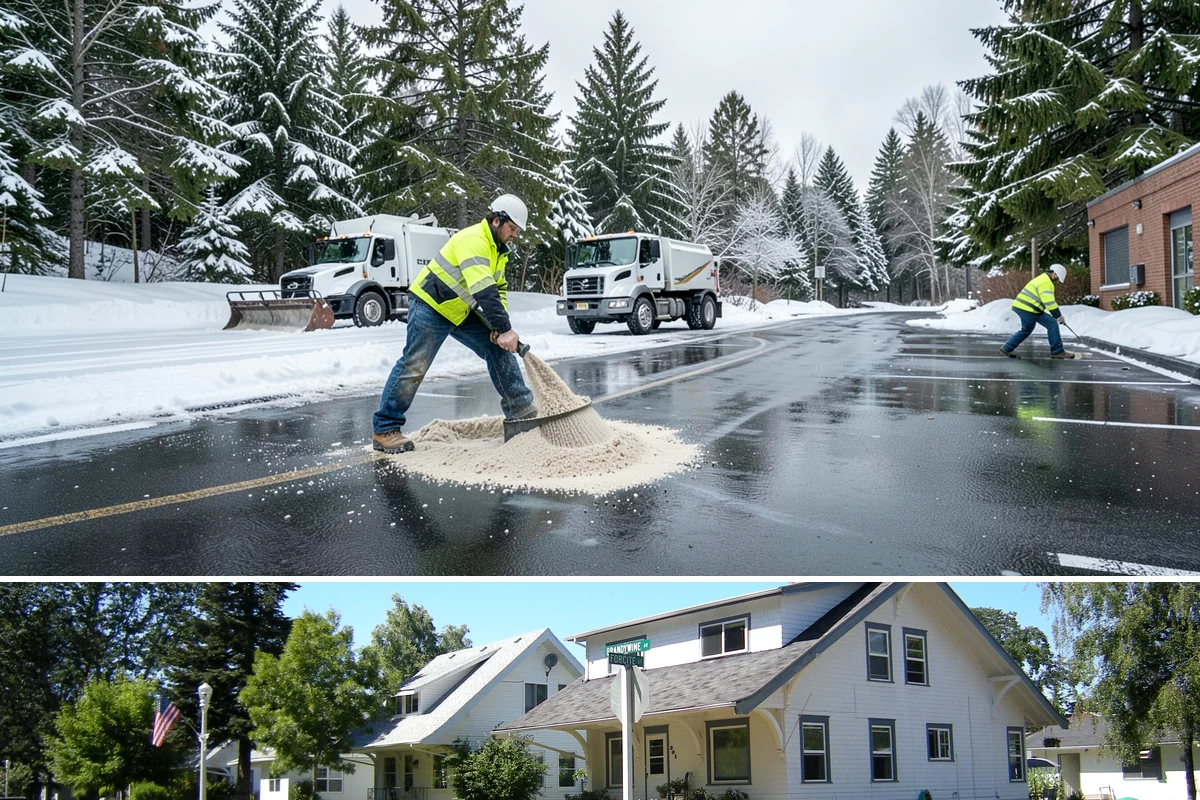 Bank Sidewalk Clearing in DuPont, Pierce County, WA - Bank sidewalk risk peaks from December through February, when frost glazes smooth branch entrances before customers arrive.