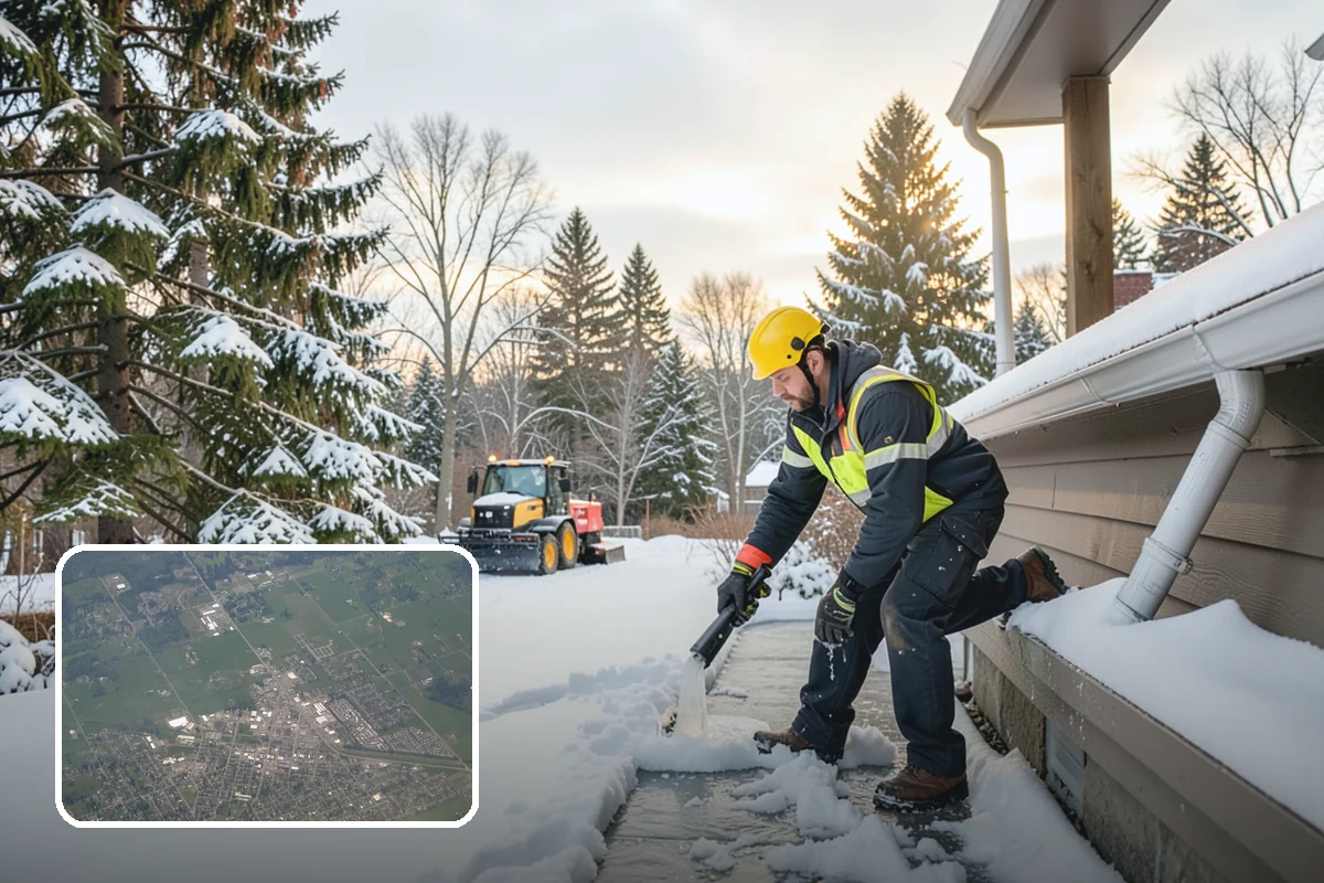 Bank Sidewalk Clearing in Enumclaw, King County, WA - Lobby and ATM approaches cleared for every customer