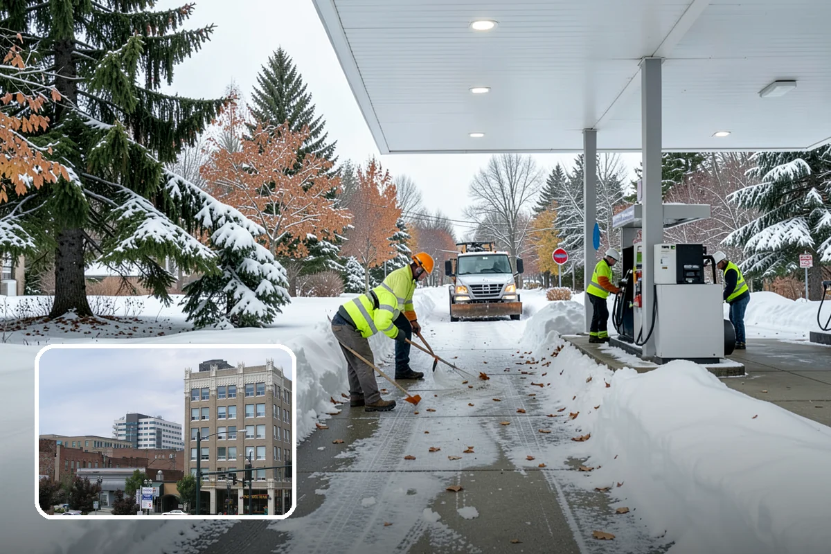 Bank Sidewalk Clearing in Everett, Snohomish County, WA - Lobby and ATM approaches cleared for every customer