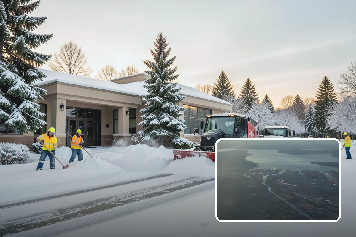 Bank Sidewalk Clearing in Fife, Pierce County, WA - Lobby and ATM approaches cleared for every customer