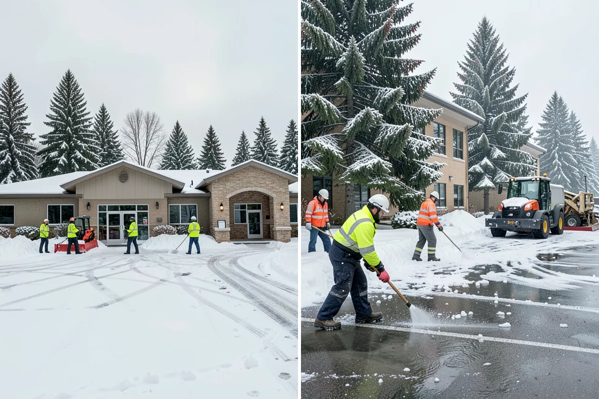 Bank Sidewalk Clearing in Fircrest, Pierce County, WA - Clear the lobby entrance and walk before the branch opens