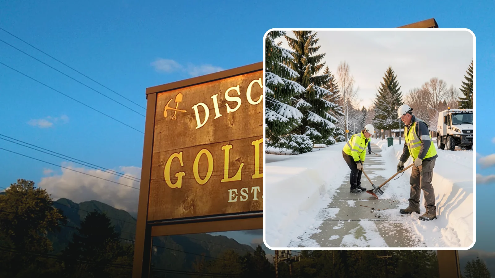 Bank Sidewalk Clearing in Gold Bar, Snohomish County, WA - Branch-entrance sidewalk clearing for Western Washington banks, keeping lobby approaches and ATM vestibule walks safe for...