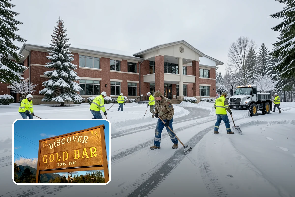 Bank Sidewalk Clearing in Gold Bar, Snohomish County, WA - Lobby and ATM approaches cleared for every customer