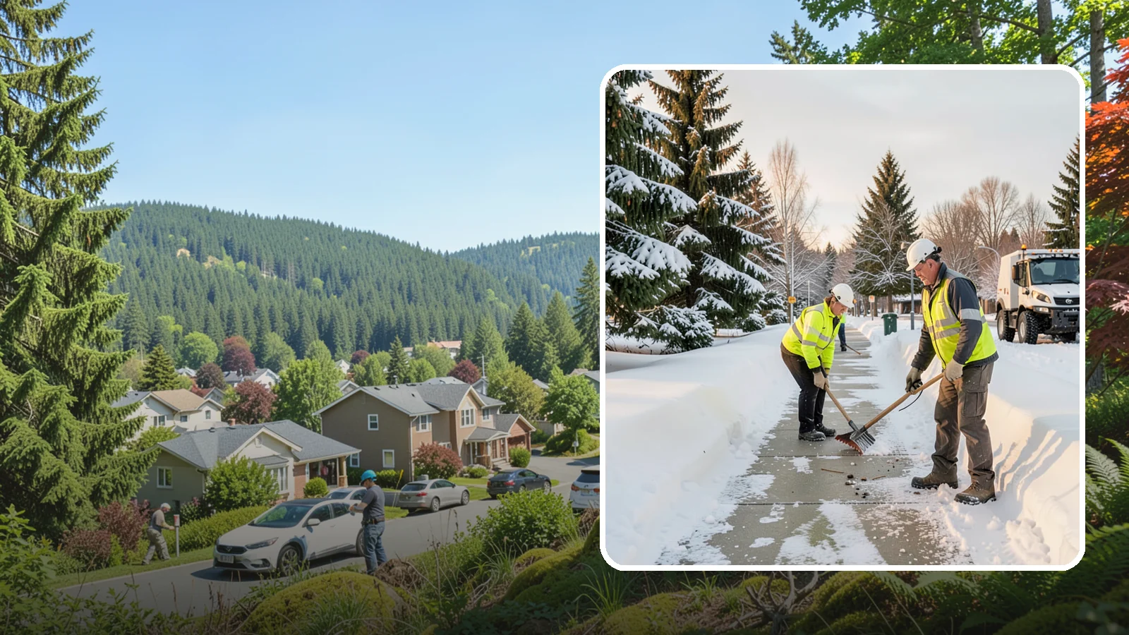 Bank Sidewalk Clearing in Index, Snohomish County, WA - Branch-entrance sidewalk clearing for Western Washington banks, keeping lobby approaches and ATM vestibule walks safe for...