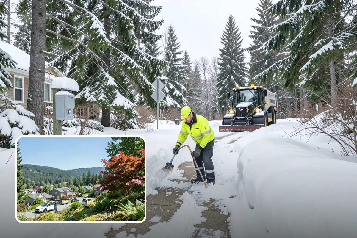 Bank Sidewalk Clearing in Index, Snohomish County, WA - Lobby and ATM approaches cleared for every customer