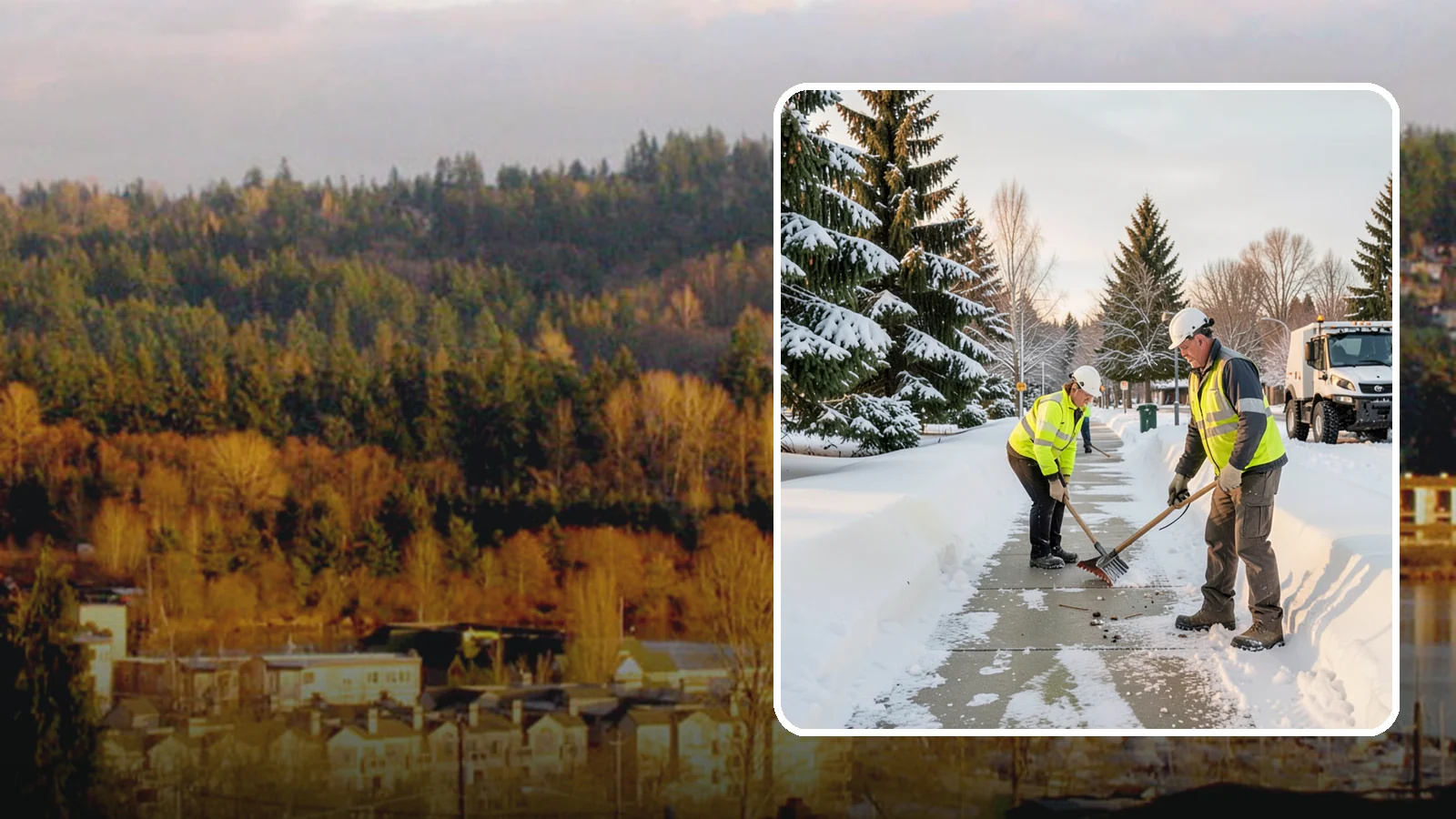 Bank Sidewalk Clearing in Kenmore, King County, WA - Branch-entrance sidewalk clearing for Western Washington banks, keeping lobby approaches and ATM vestibule walks safe for...