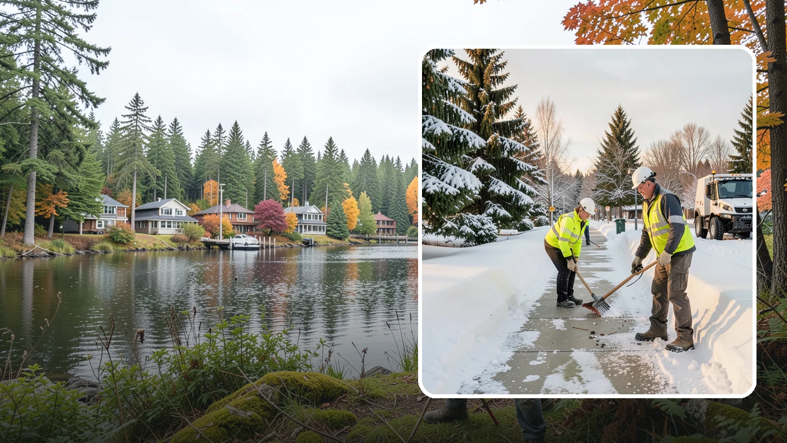 Bank Sidewalk Clearing in La Conner, Skagit County, WA - Branch-entrance sidewalk clearing for Western Washington banks, keeping lobby approaches and ATM vestibule walks safe for...
