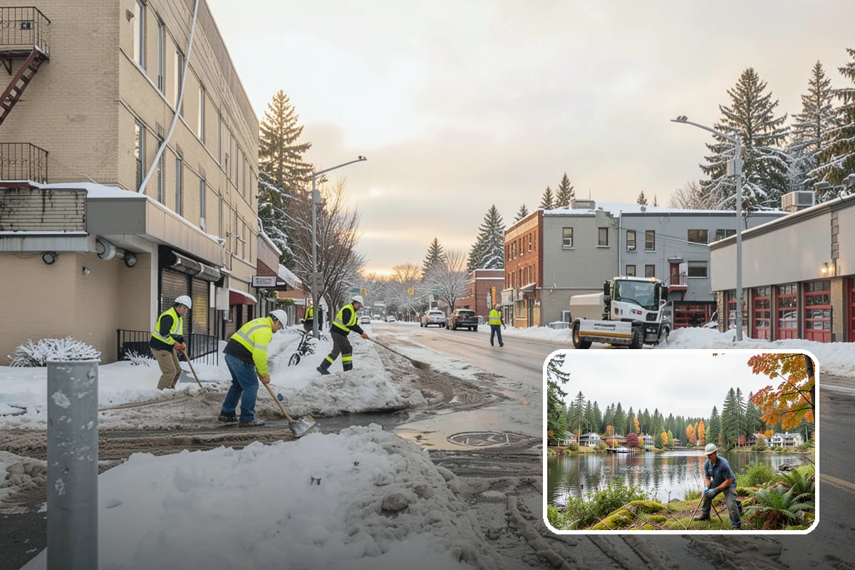 Bank Sidewalk Clearing in La Conner, Skagit County, WA - Lobby and ATM approaches cleared for every customer