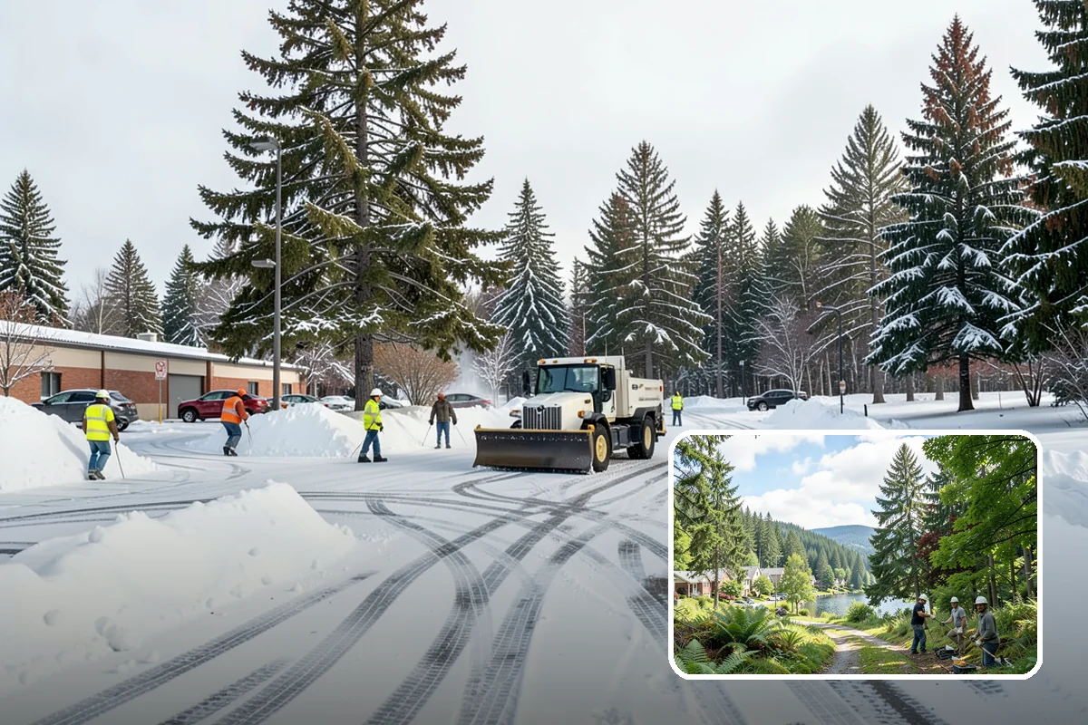Bank Sidewalk Clearing in Lake Forest Park, King County, WA - Lobby and ATM approaches cleared for every customer