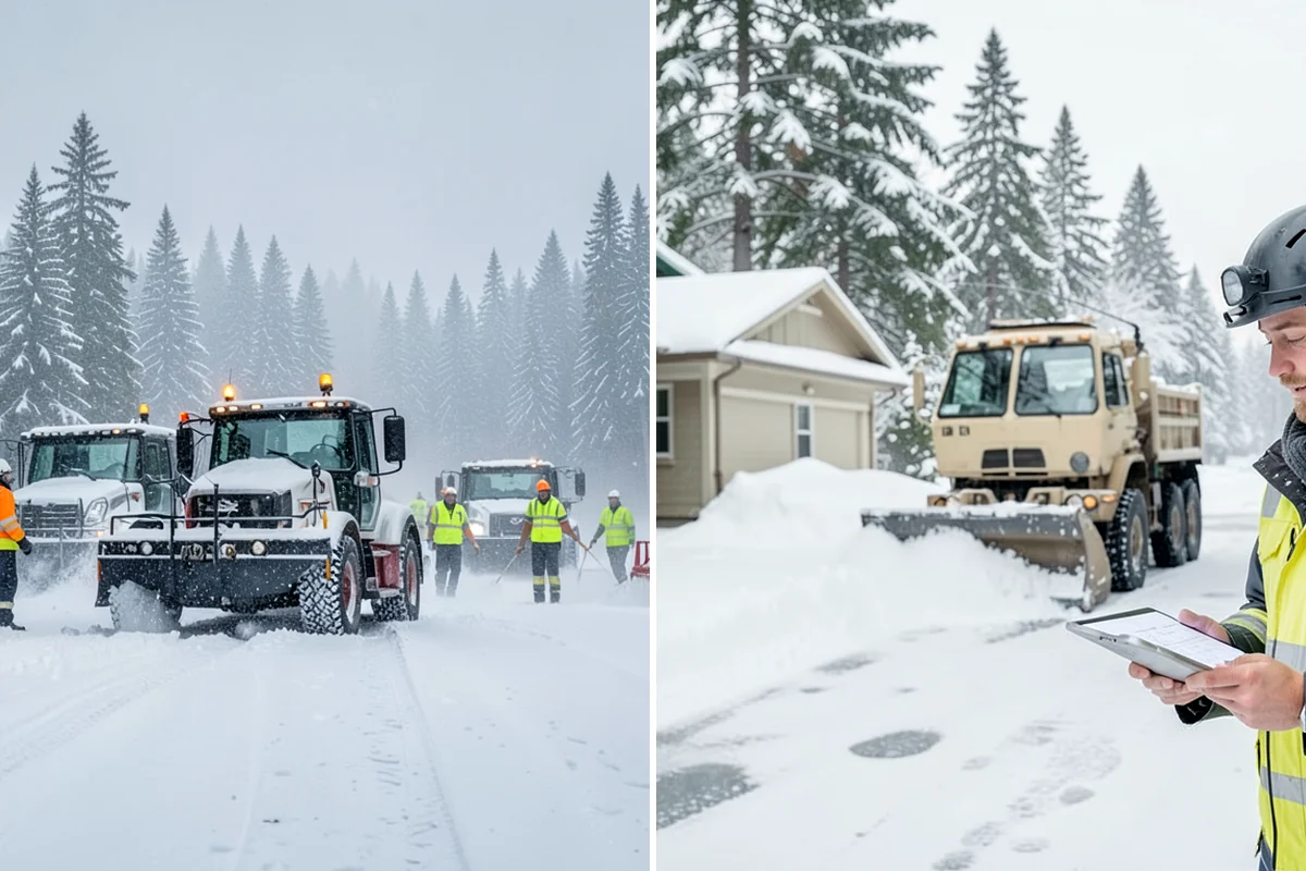 Bank Sidewalk Clearing in Lake Forest Park, King County, WA - Clear the lobby entrance and walk before the branch opens