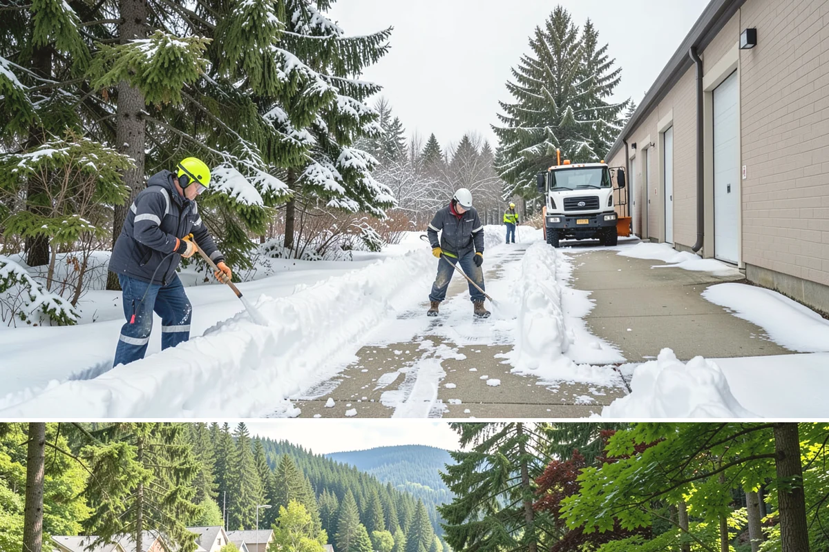 Bank Sidewalk Clearing in Lake Forest Park, King County, WA - Bank sidewalk risk peaks from December through February, when frost glazes smooth branch entrances before customers arrive.