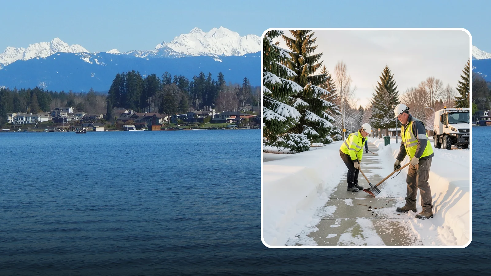 Bank Sidewalk Clearing in Lake Stevens, Snohomish County, WA - Branch-entrance sidewalk clearing for Western Washington banks, keeping lobby approaches and ATM vestibule walks safe for...
