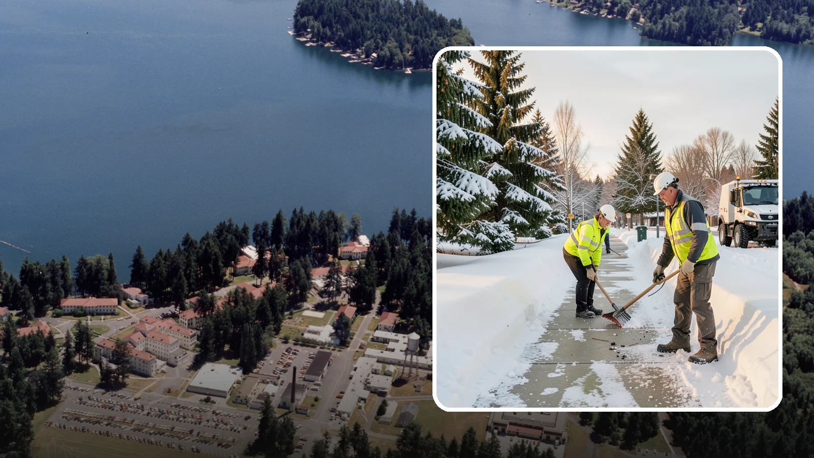 Bank Sidewalk Clearing in Lakewood, Pierce County, WA - Branch-entrance sidewalk clearing for Western Washington banks, keeping lobby approaches and ATM vestibule walks safe for...