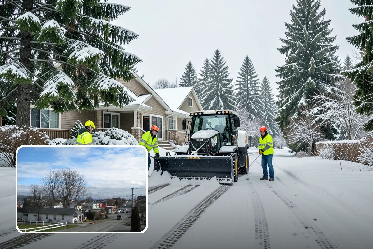 Bank Sidewalk Clearing in Langley, Island County, WA - Lobby and ATM approaches cleared for every customer