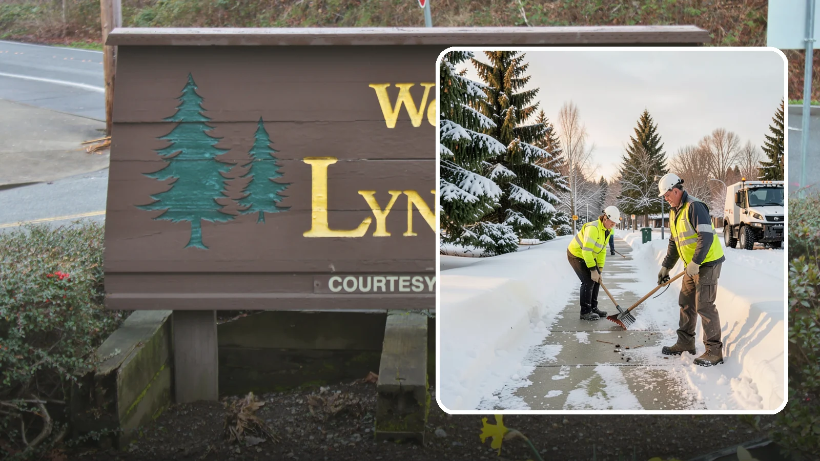 Bank Sidewalk Clearing in Lynnwood, Snohomish County, WA - Branch-entrance sidewalk clearing for Western Washington banks, keeping lobby approaches and ATM vestibule walks safe for...