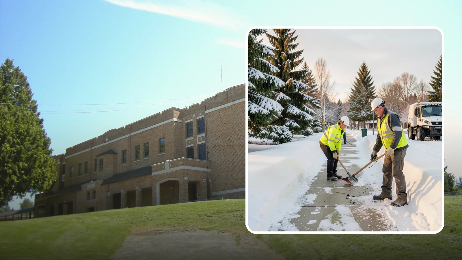 Bank Sidewalk Clearing in Maple Valley, King County, WA - Branch-entrance sidewalk clearing for Western Washington banks, keeping lobby approaches and ATM vestibule walks safe for...