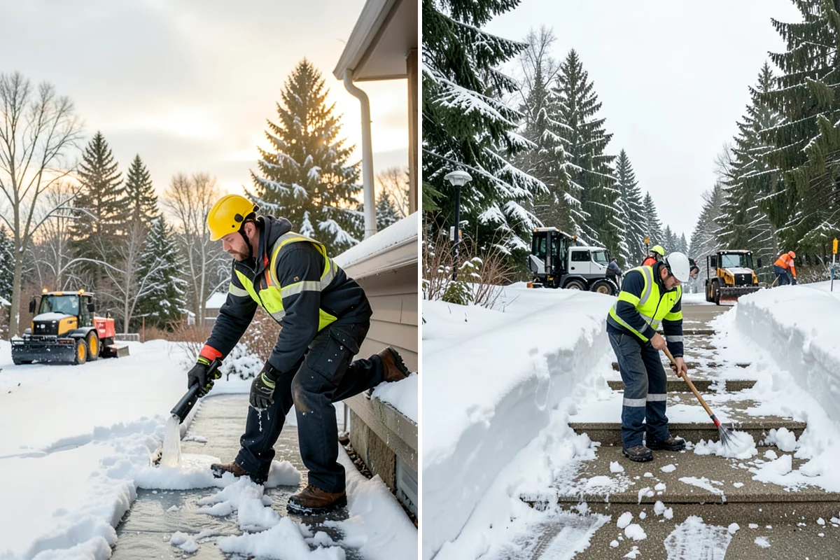 Bank Sidewalk Clearing in Maple Valley, King County, WA - Clear the lobby entrance and walk before the branch opens