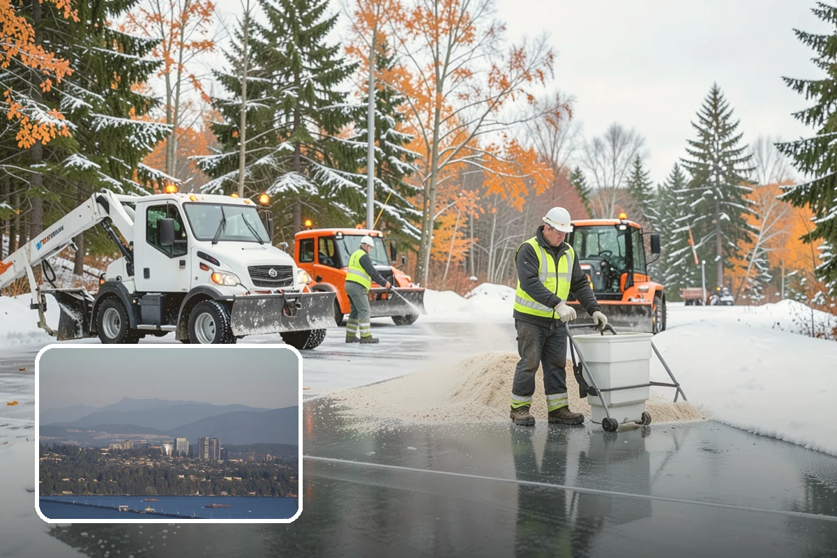 Bank Sidewalk Clearing in Medina, King County, WA - Lobby and ATM approaches cleared for every customer