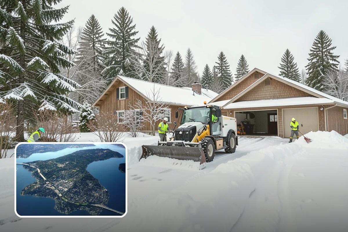 Bank Sidewalk Clearing in Mercer Island, King County, WA - Lobby and ATM approaches cleared for every customer