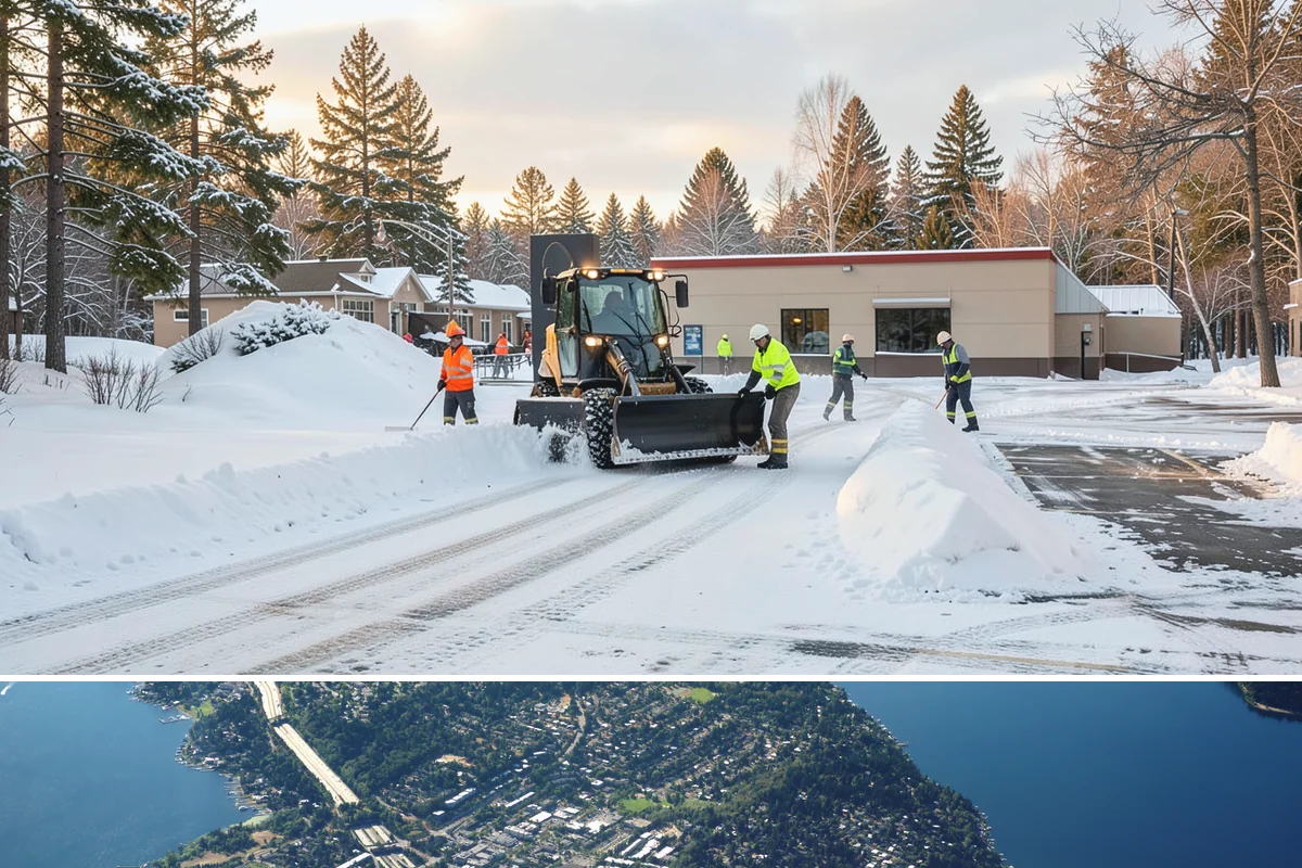 Bank Sidewalk Clearing in Mercer Island, King County, WA - Bank sidewalk risk peaks from December through February, when frost glazes smooth branch entrances before customers arrive.
