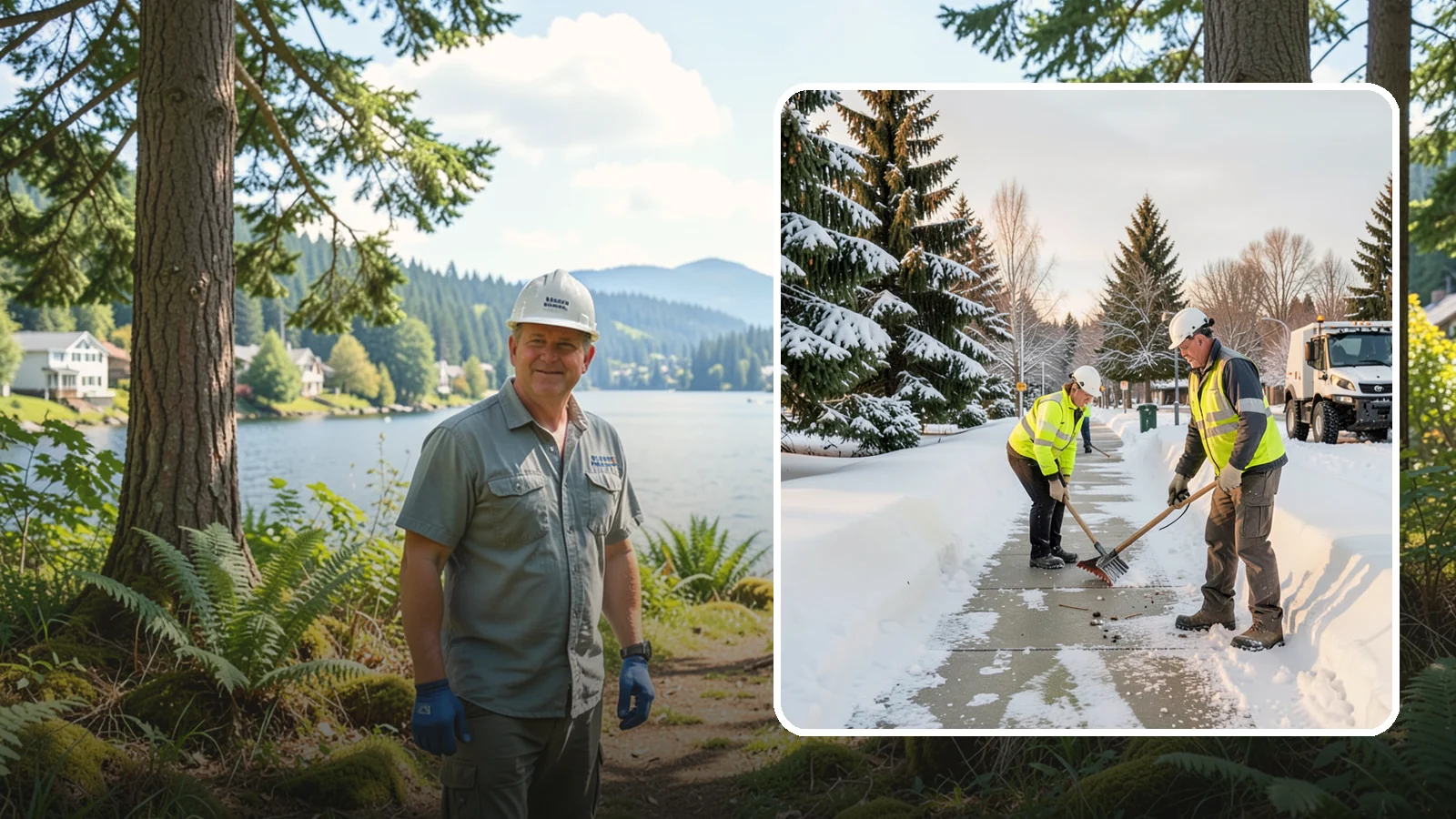 Bank Sidewalk Clearing in Milton, King County, WA - Branch-entrance sidewalk clearing for Western Washington banks, keeping lobby approaches and ATM vestibule walks safe for...