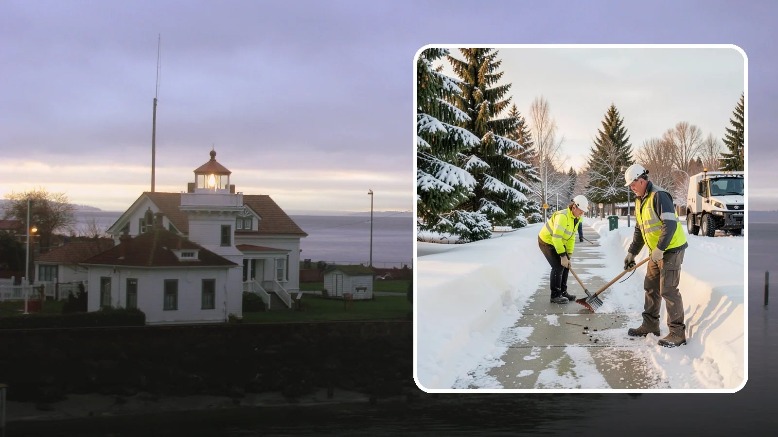 Bank Sidewalk Clearing in Mukilteo, Snohomish County, WA - Branch-entrance sidewalk clearing for Western Washington banks, keeping lobby approaches and ATM vestibule walks safe for...