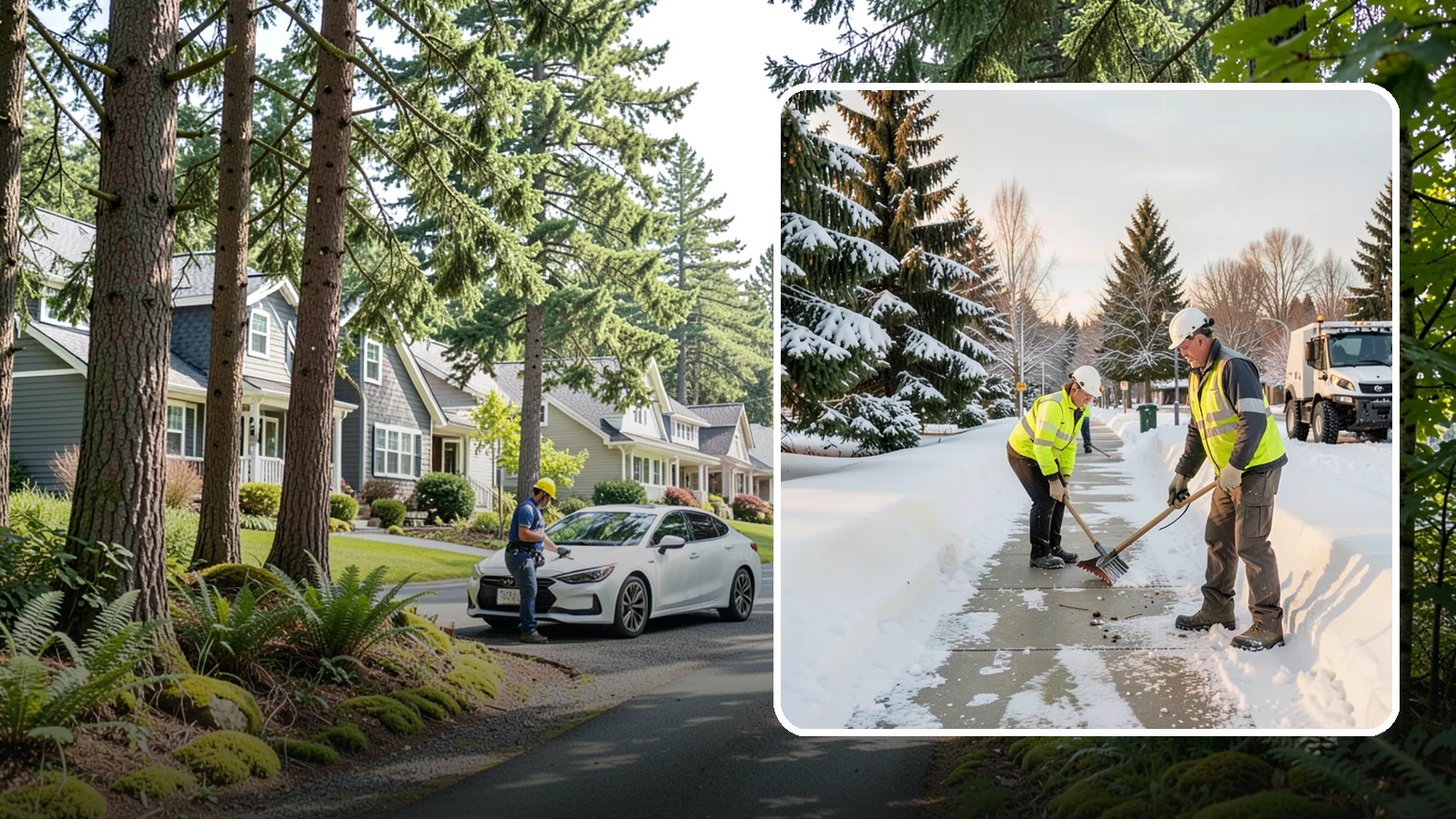 Bank Sidewalk Clearing in Normandy Park, King County, WA - Branch-entrance sidewalk clearing for Western Washington banks, keeping lobby approaches and ATM vestibule walks safe for...