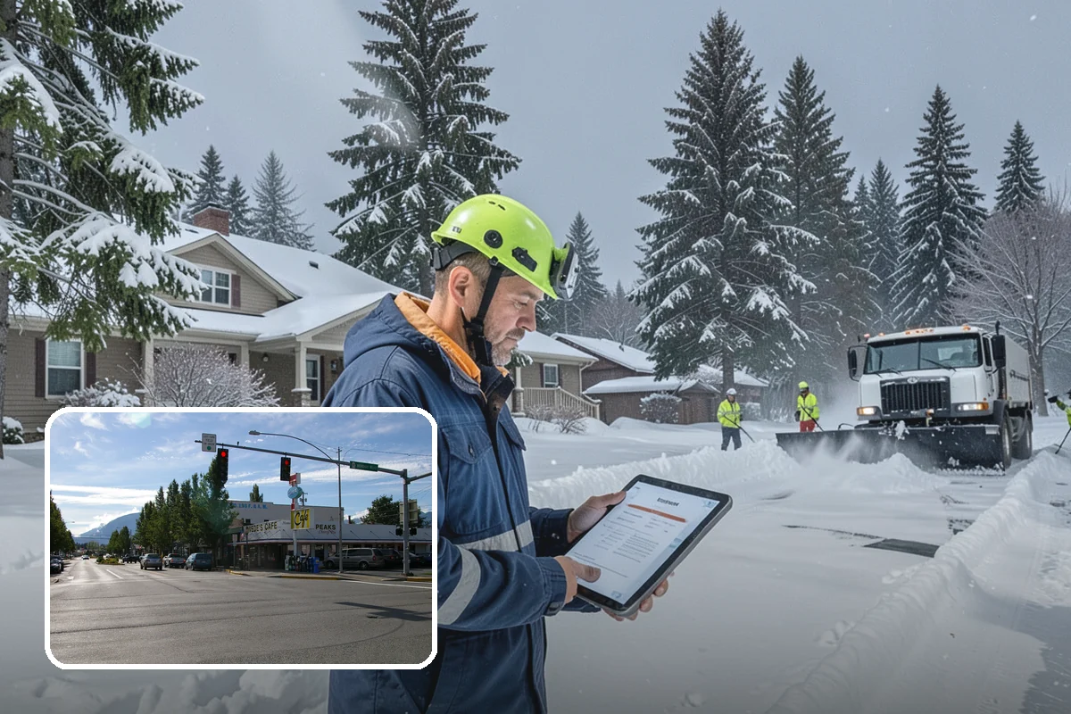 Bank Sidewalk Clearing in North Bend, King County, WA - Lobby and ATM approaches cleared for every customer