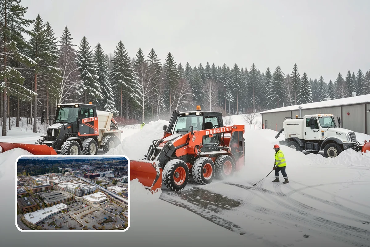 Bank Sidewalk Clearing in Redmond, King County, WA - Lobby and ATM approaches cleared for every customer