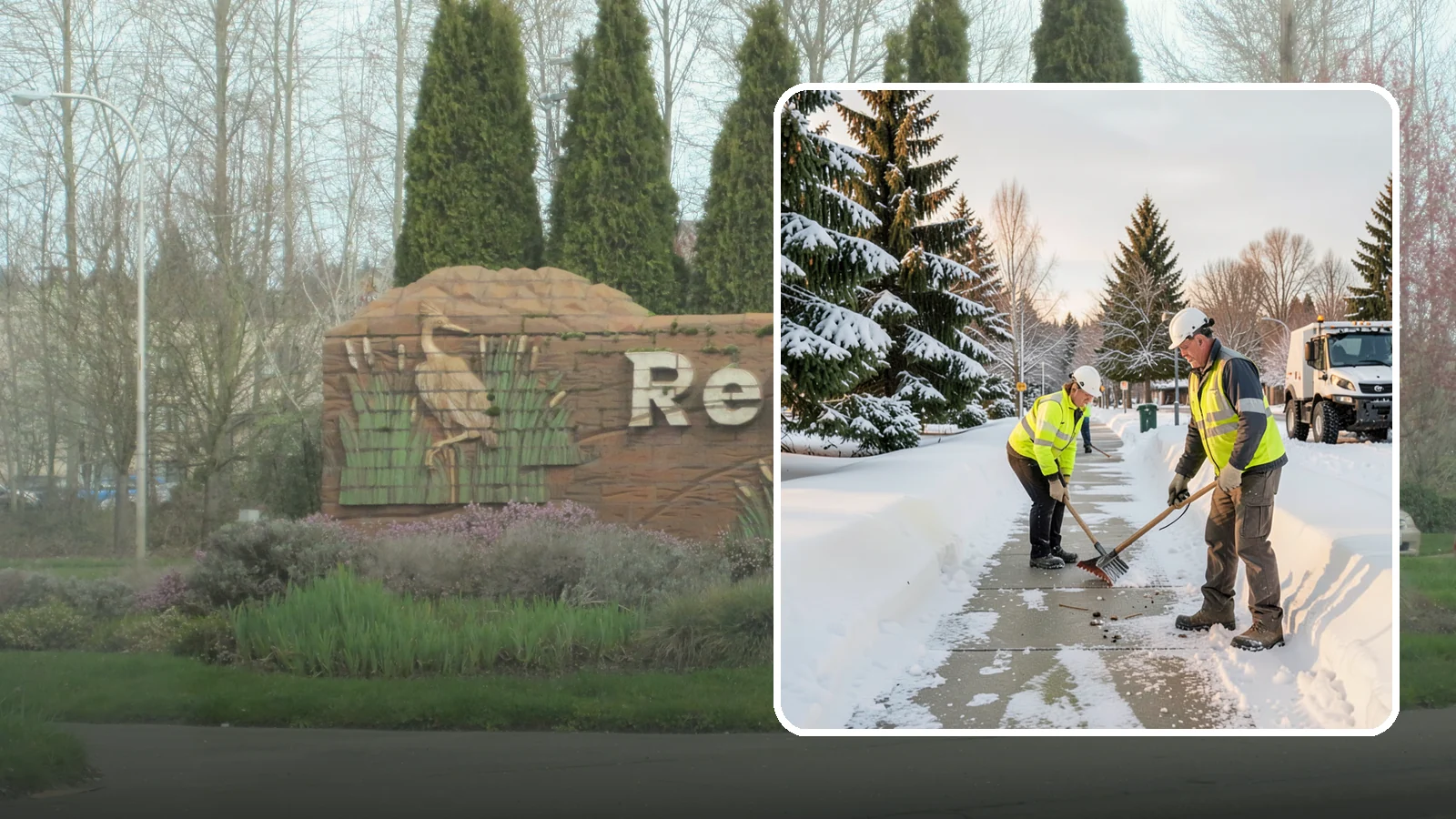 Bank Sidewalk Clearing in Renton, King County, WA - Branch-entrance sidewalk clearing for Western Washington banks, keeping lobby approaches and ATM vestibule walks safe for...
