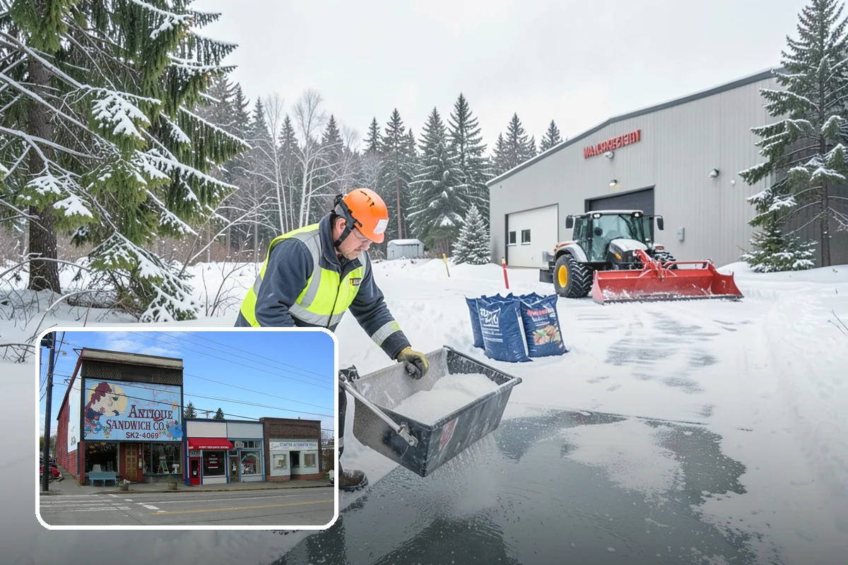 Bank Sidewalk Clearing in Ruston, Pierce County, WA - Lobby and ATM approaches cleared for every customer