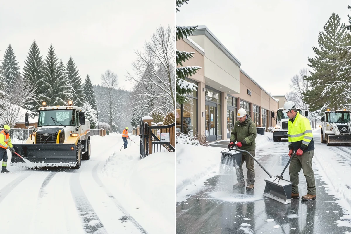 Bank Sidewalk Clearing in Sammamish, King County, WA - Clear the lobby entrance and walk before the branch opens
