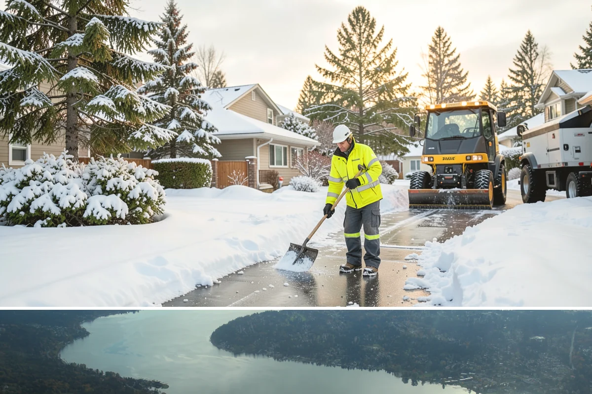 Bank Sidewalk Clearing in Sammamish, King County, WA - Bank sidewalk risk peaks from December through February, when frost glazes smooth branch entrances before customers arrive.