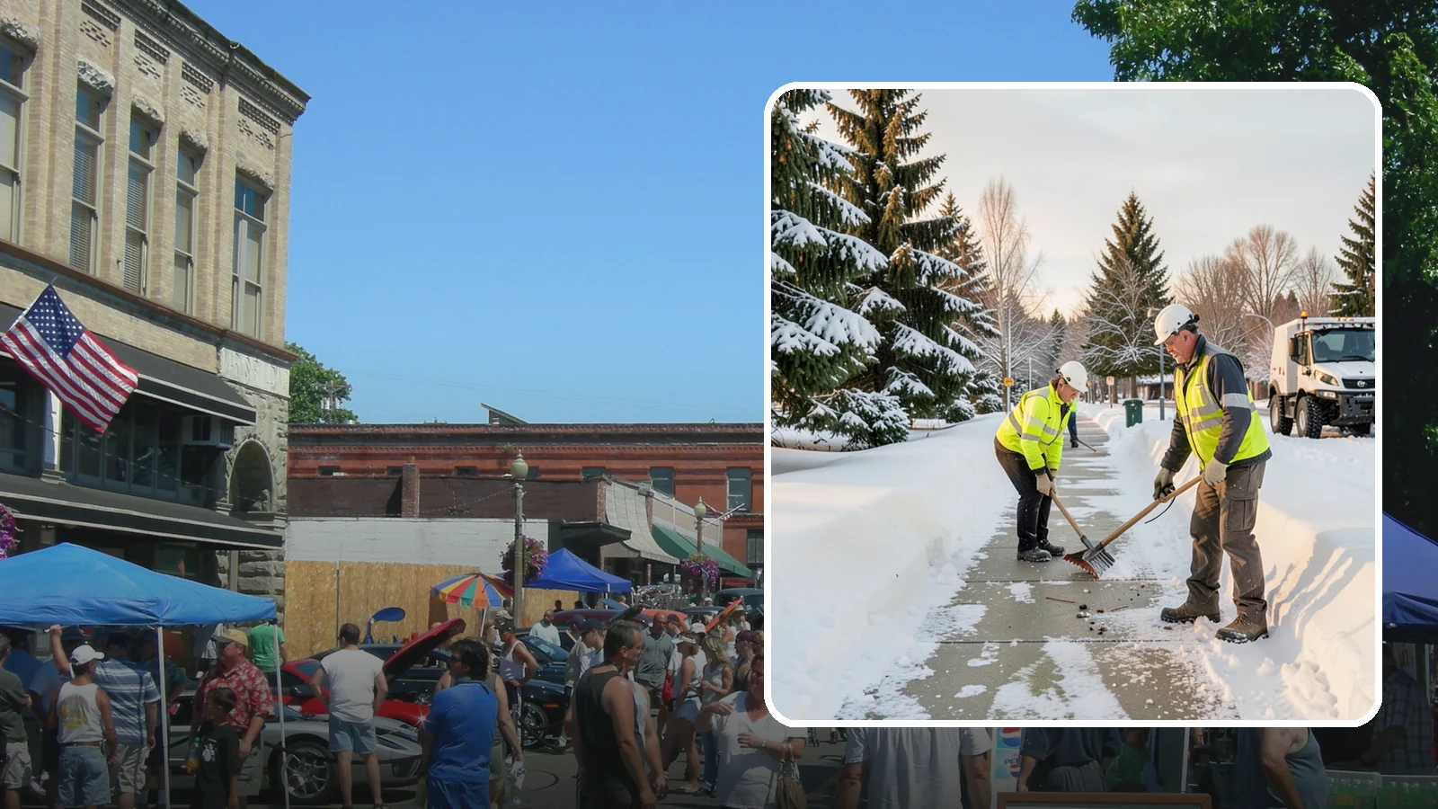 Bank Sidewalk Clearing in Snohomish, Snohomish County, WA - Branch-entrance sidewalk clearing for Western Washington banks, keeping lobby approaches and ATM vestibule walks safe for...