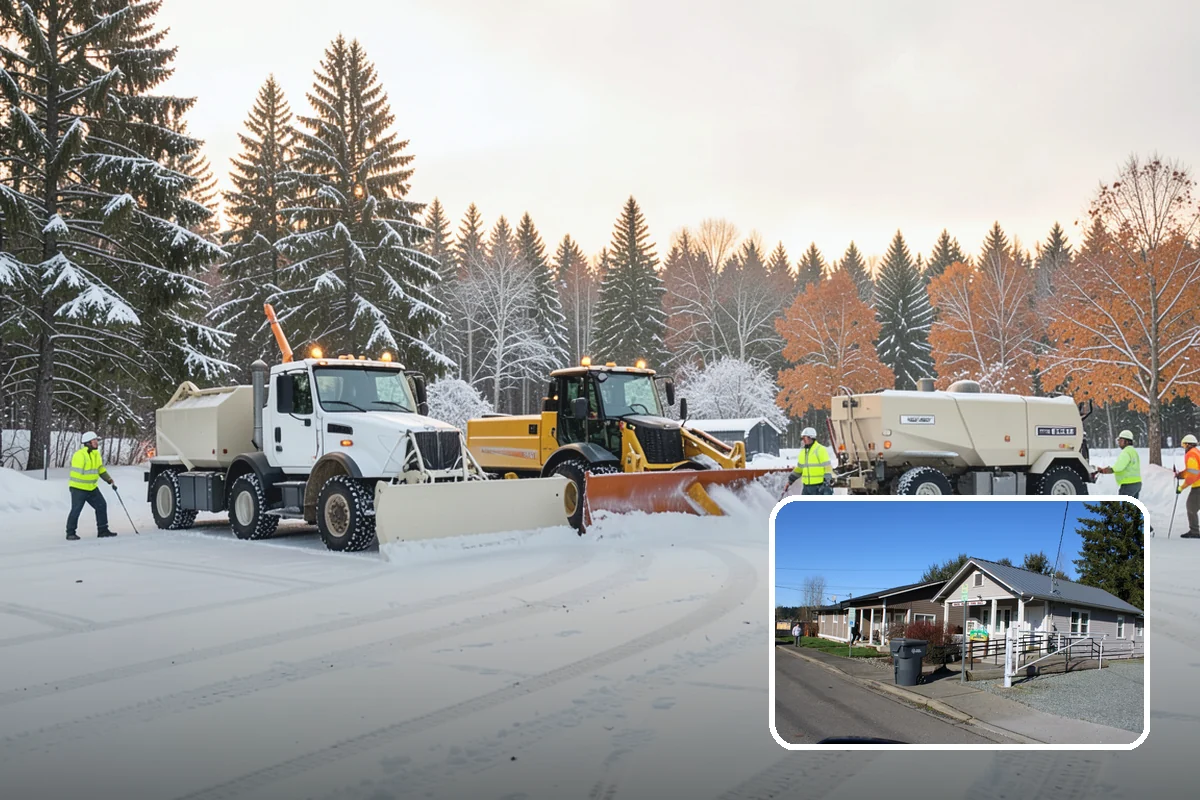 Bank Sidewalk Clearing in South Prairie, Pierce County, WA - Lobby and ATM approaches cleared for every customer