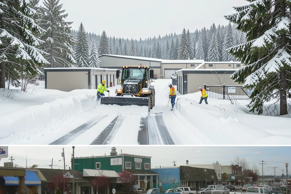 Bank Sidewalk Clearing in Stanwood, Snohomish County, WA - Bank sidewalk risk peaks from December through February, when frost glazes smooth branch entrances before customers arrive.