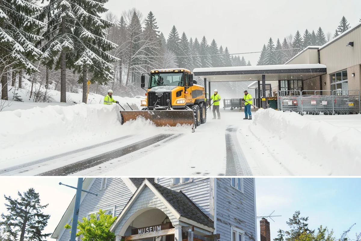 Bank Sidewalk Clearing in Steilacoom, Pierce County, WA - Bank sidewalk risk peaks from December through February, when frost glazes smooth branch entrances before customers arrive.