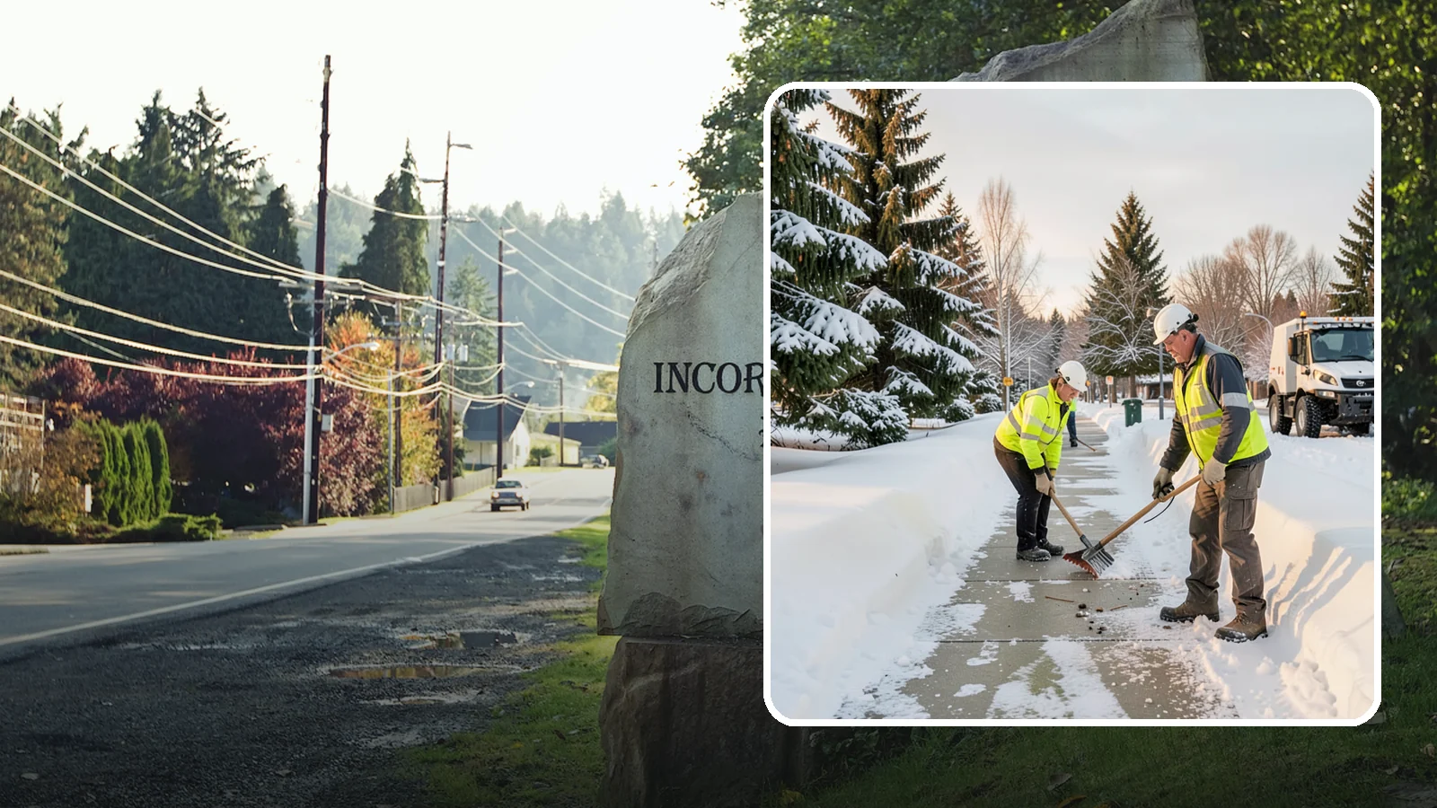 Bank Sidewalk Clearing in Wilkeson, Pierce County, WA - Branch-entrance sidewalk clearing for Western Washington banks, keeping lobby approaches and ATM vestibule walks safe for...