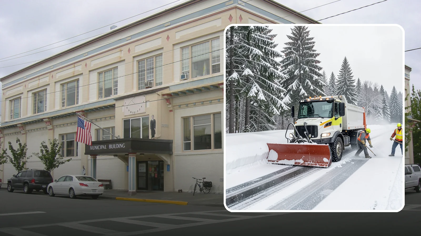 Bank Snow Plowing in Anacortes, Skagit County, WA - We plow bank lots, drive-through lanes, and ATM approaches before open so customers transact safely all day.