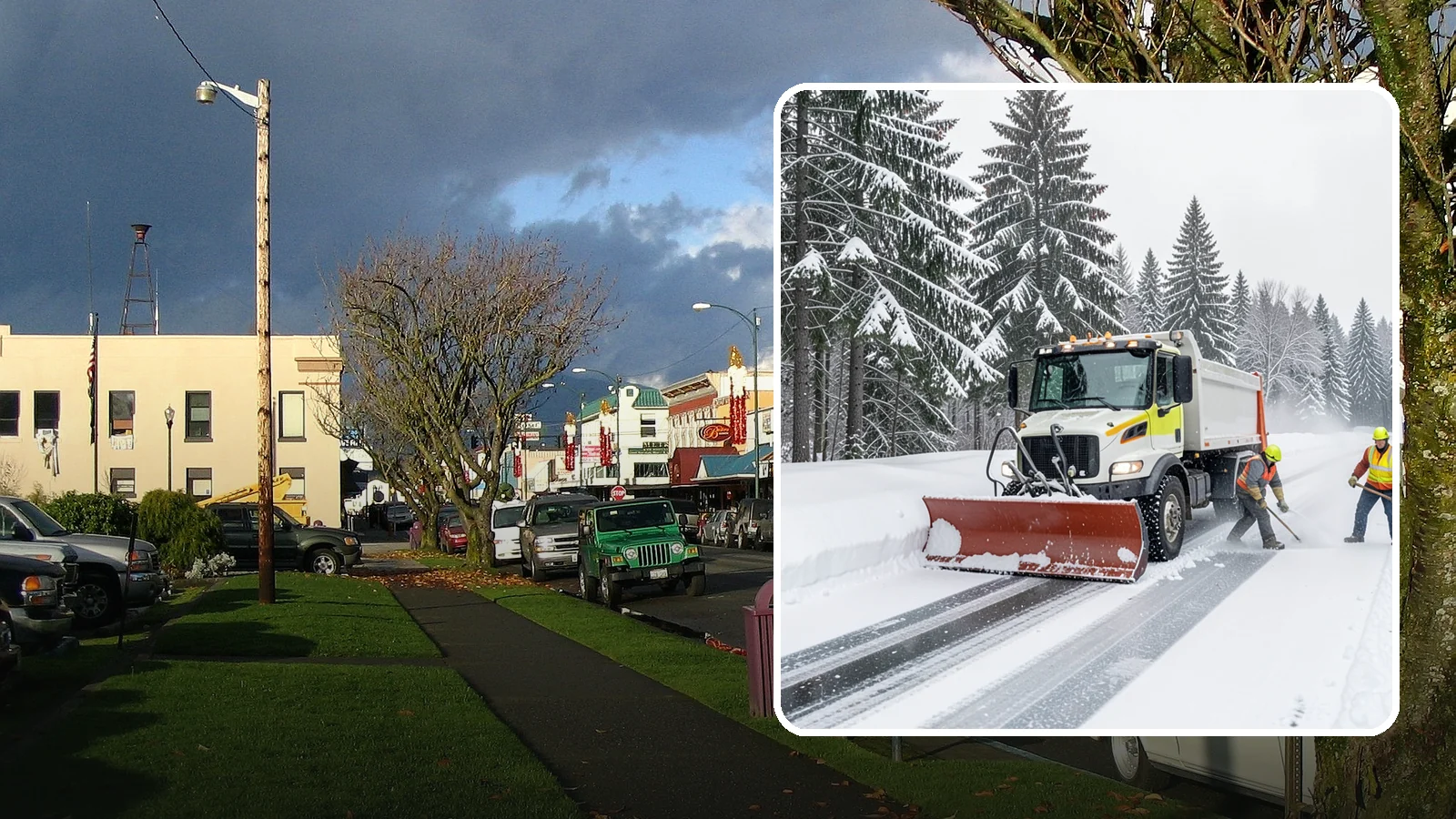 Bank Snow Plowing in Arlington, Snohomish County, WA - We plow bank lots, drive-through lanes, and ATM approaches before open so customers transact safely all day.