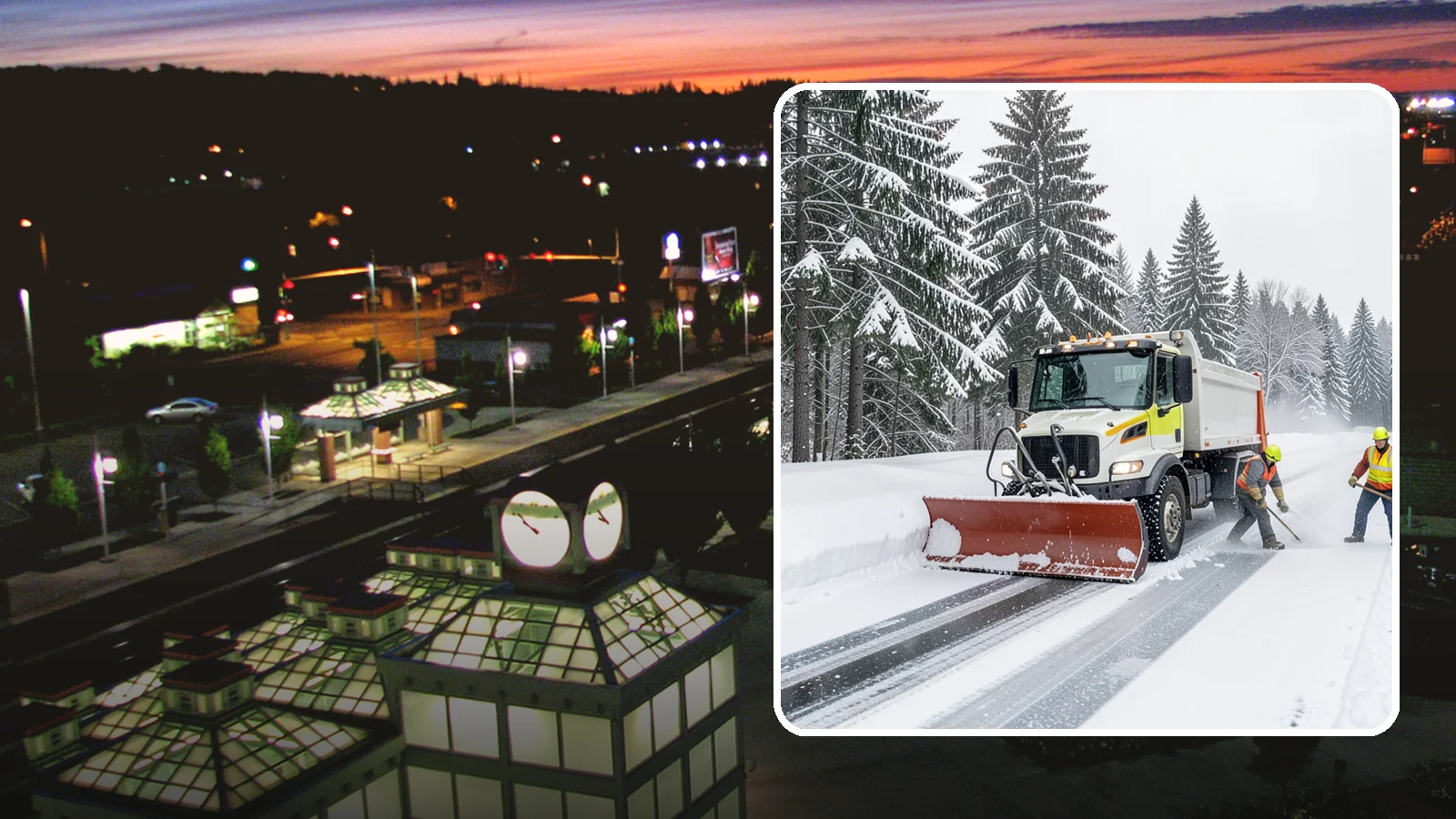 Bank Snow Plowing in Auburn, King County, WA - We plow bank lots, drive-through lanes, and ATM approaches before open so customers transact safely all day.
