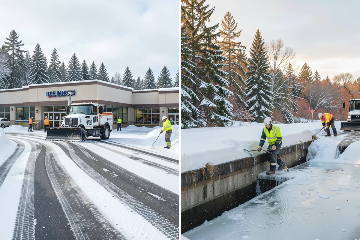Bank Snow Plowing in Beaux Arts Village, King County, WA - Confirm banking hours and mark the drive-through and ATM as priorities