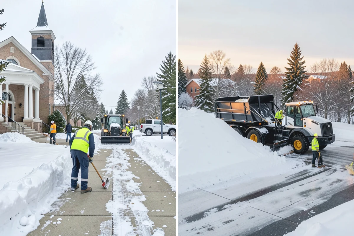 Bank Snow Plowing in Bonney Lake, Pierce County, WA - Confirm banking hours and mark the drive-through and ATM as priorities